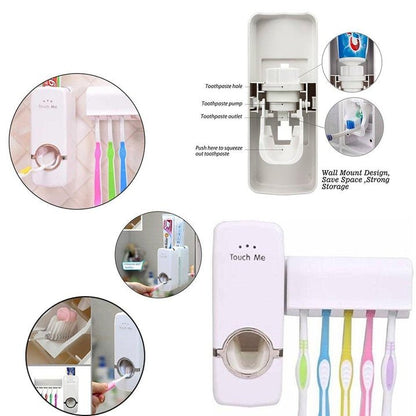 Stylish Toothpaste Dispenser & Tooth Brush Holder - Home Essentials Store Retail