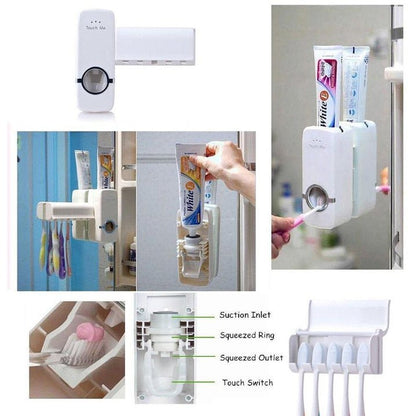 Stylish Toothpaste Dispenser & Tooth Brush Holder - Home Essentials Store Retail